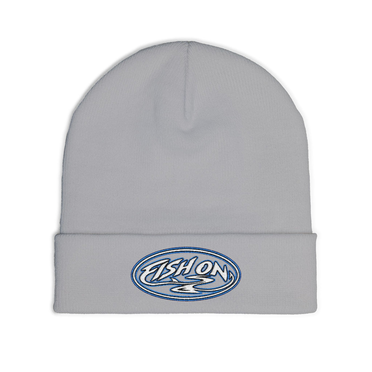 Embroidered "Fish On" Knit Bigger Beanie