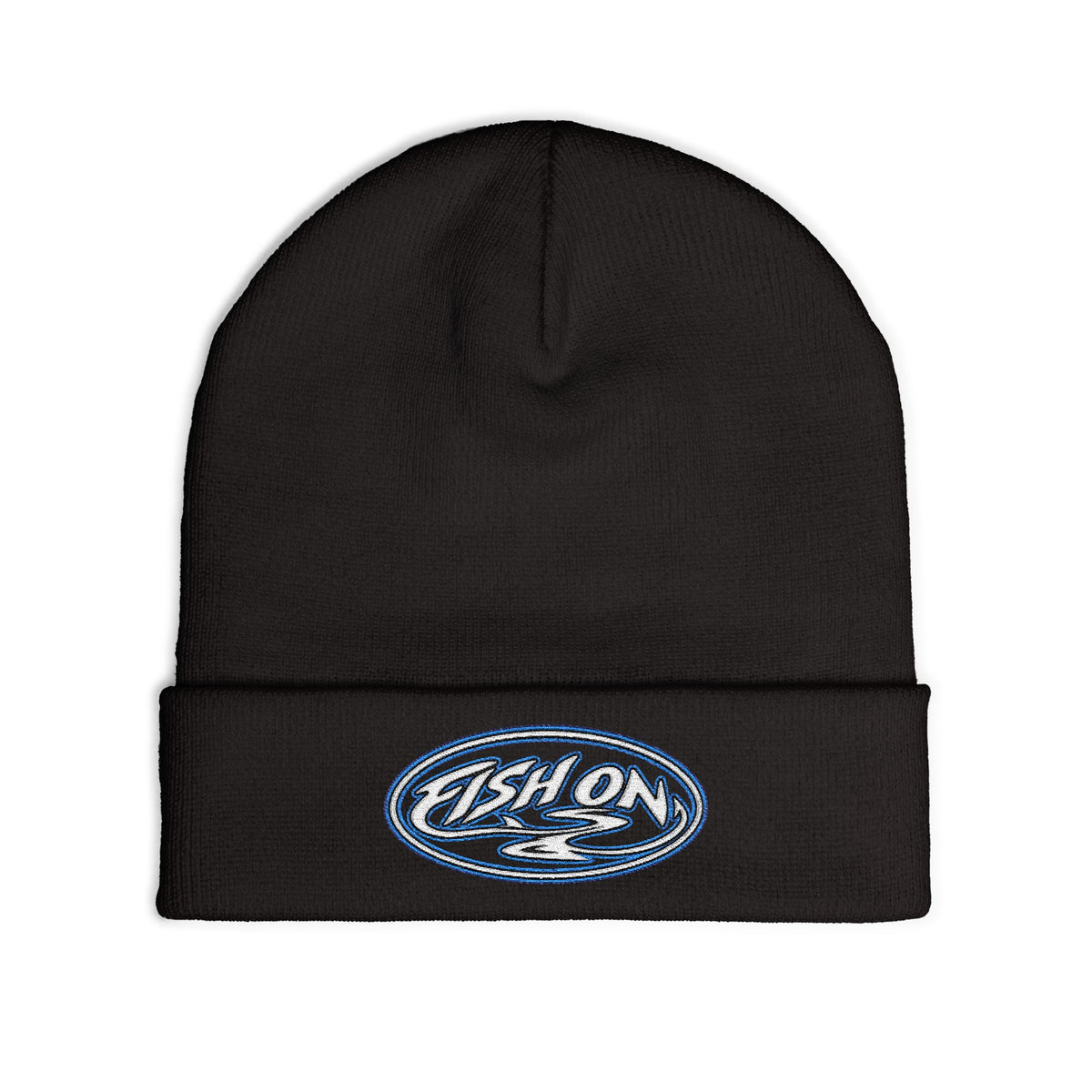 Embroidered "Fish On" Knit Bigger Beanie